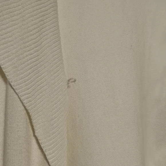 White House Black Market Removable Faux Fur Collared Sweater Off White Wmns Sz M - Picture 11 of 14